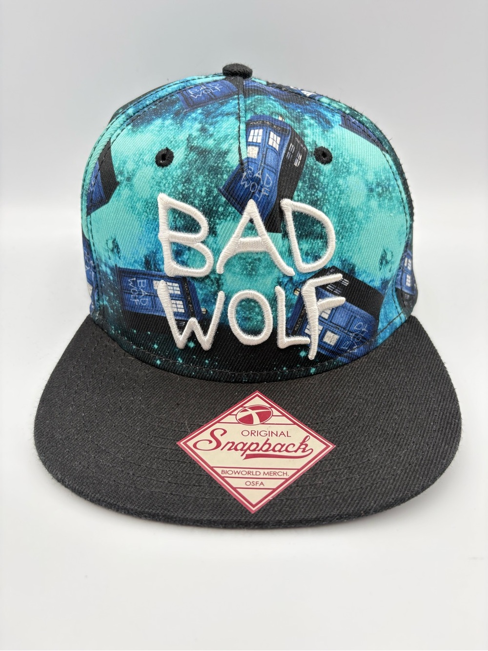 Bad Wolf Snapback Hat in Teal and Black